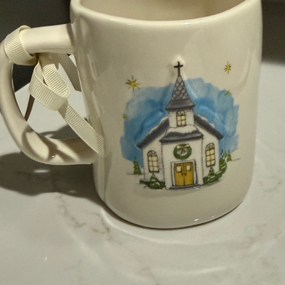 Rae Dunn Double-sided OH HOLY NIGHT & Church with stars ✨ Mug - Picture 2 of 8